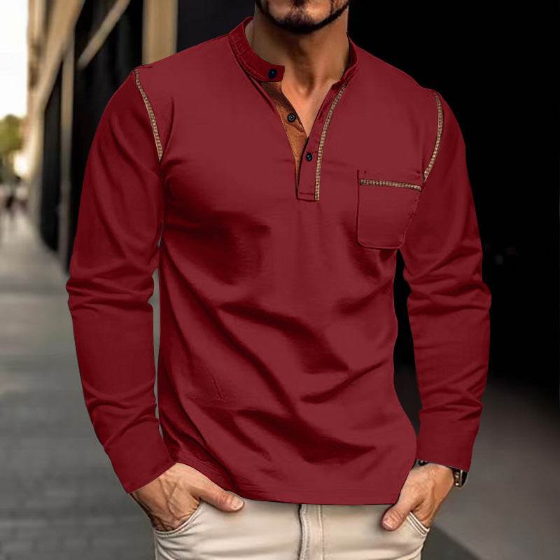 Buycenter Men's Long-Sleeved Polo Shirt - Casual Spring & Summer Wear - Buy Center US
