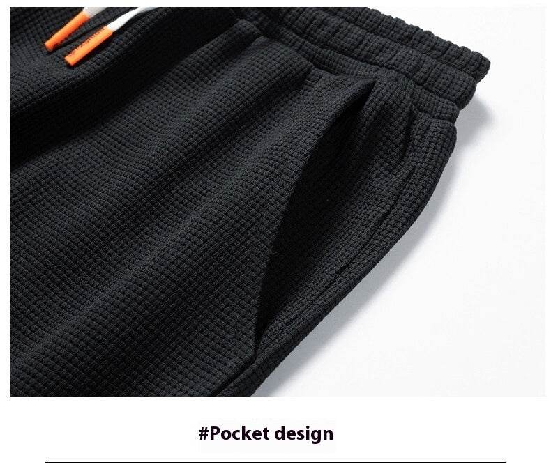 Buycenter Men's Hooded Casual Sports Sweater Suit - Trendy Waffle Design - Buy Center US