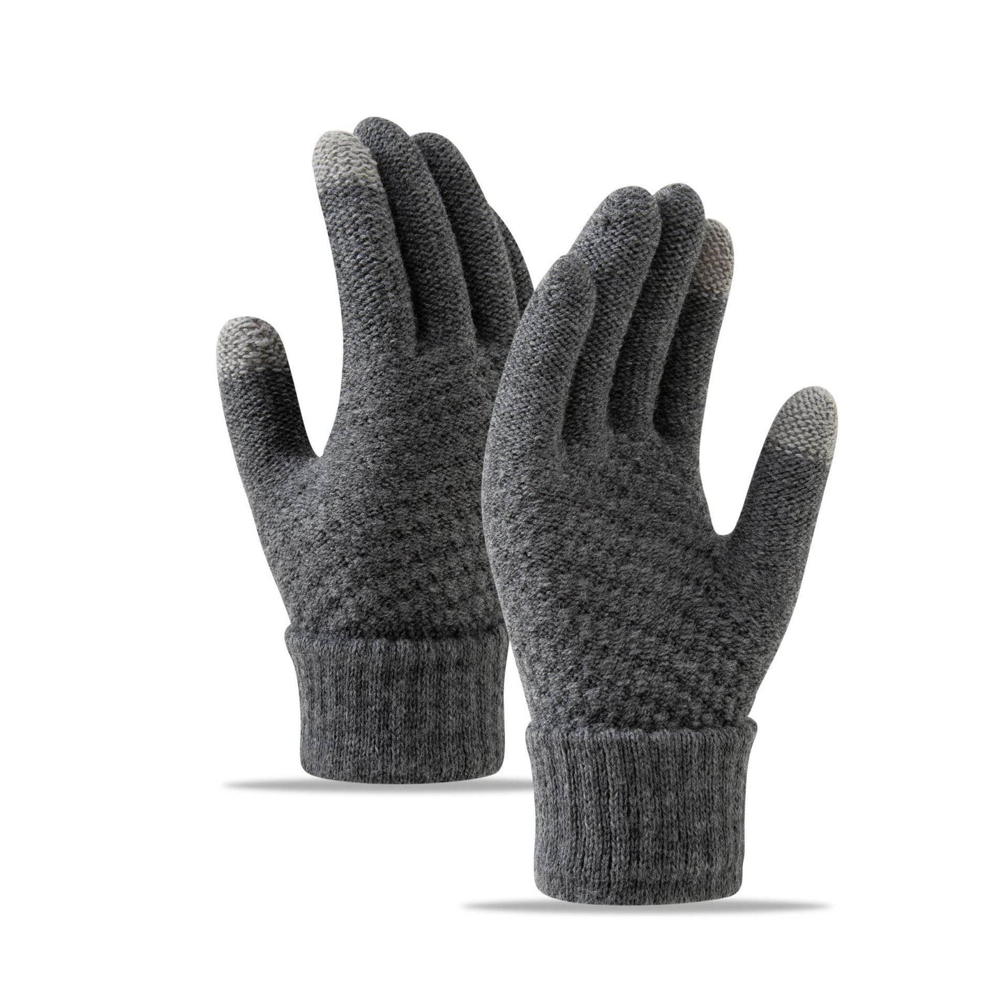 Warm Fleece-lined Cycling Gloves - Wind-proof Touchscreen Knitted Design - Buy Center US