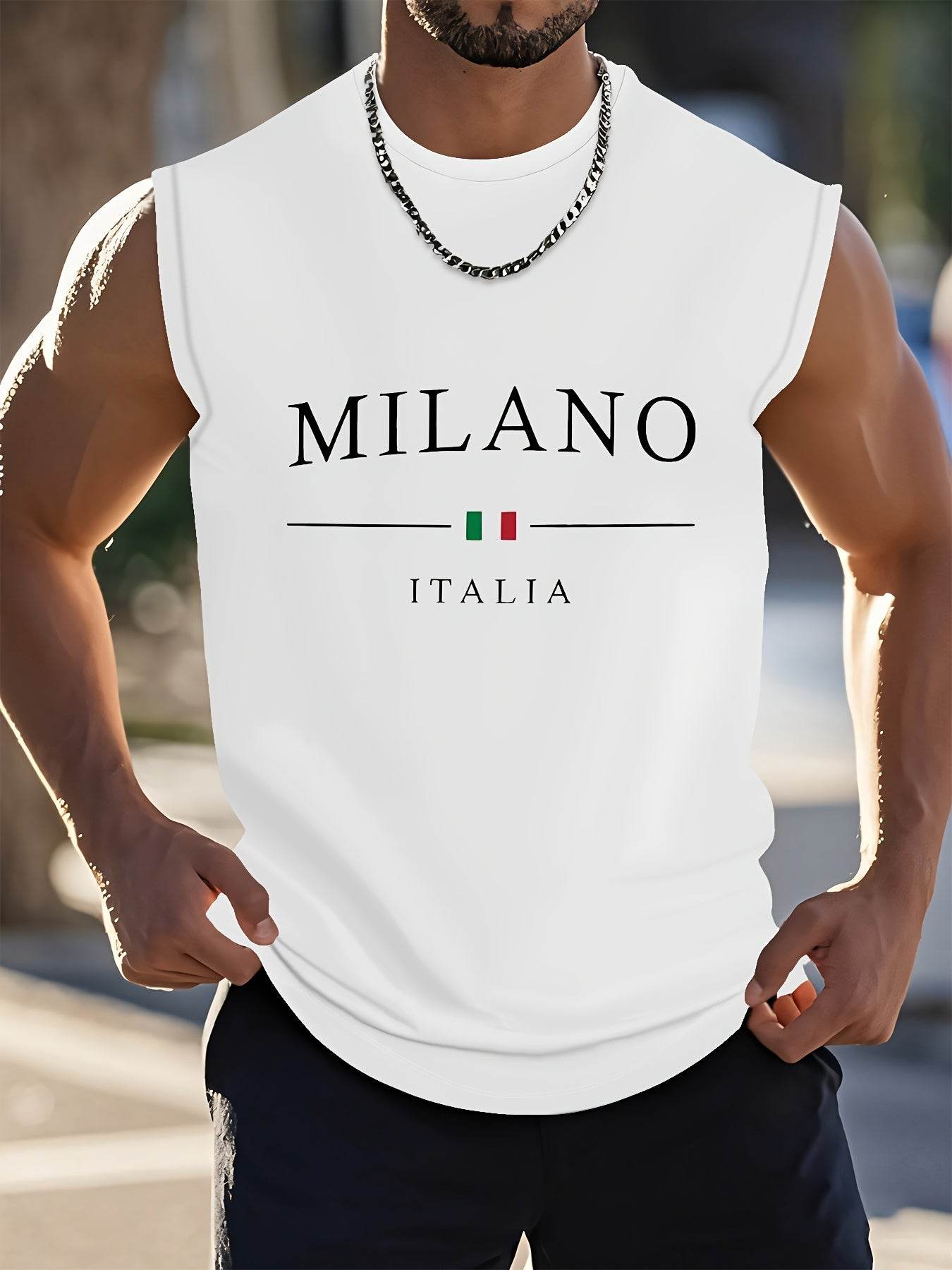 Men's Casual Milano Tank Top - Breathable Polyester Sleeveless Sports Vest - Buy Center US