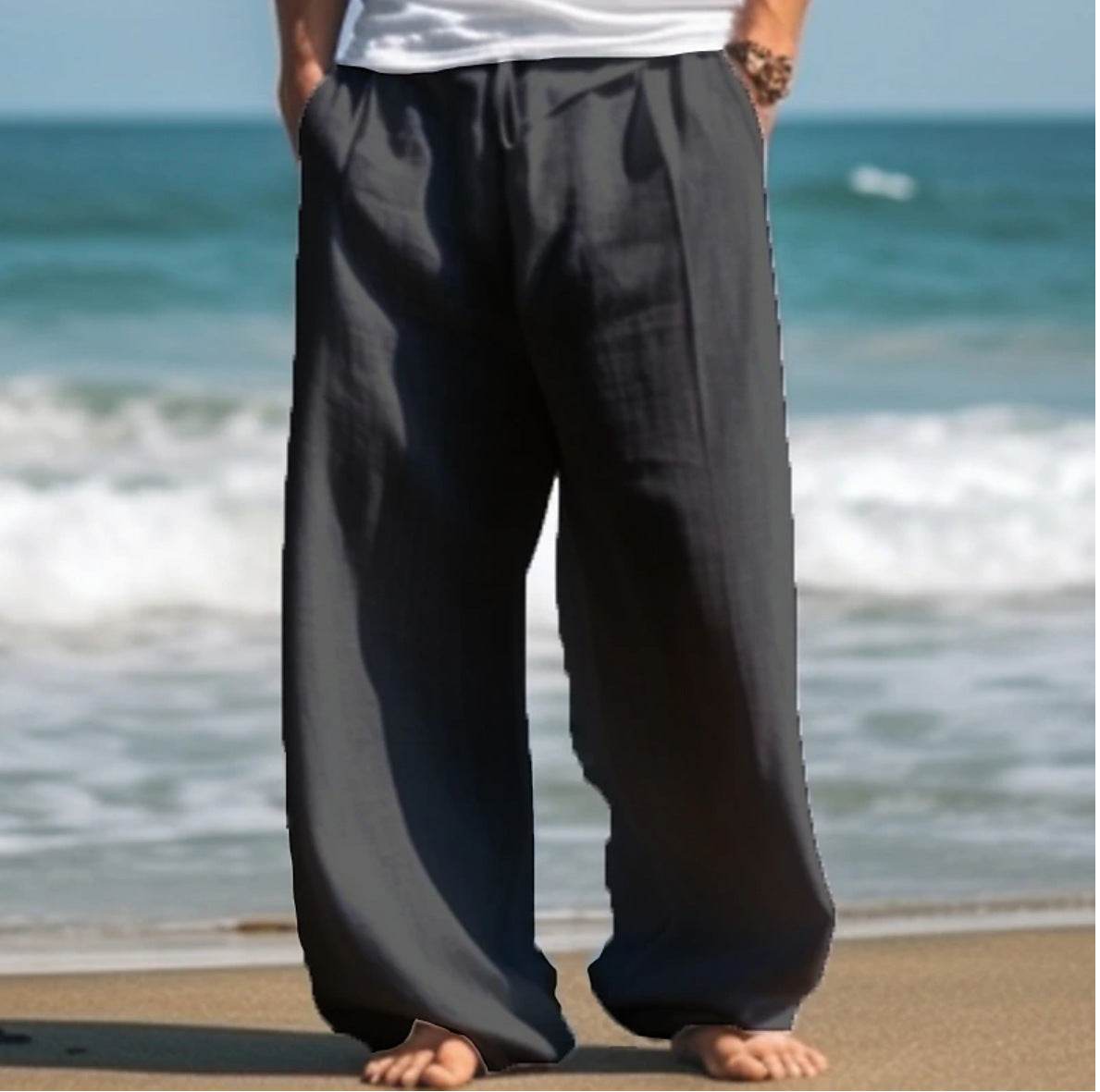 Casual Straight Pants for Teens - Solid Colors, Micro-Elastic Waist - Buy Center US