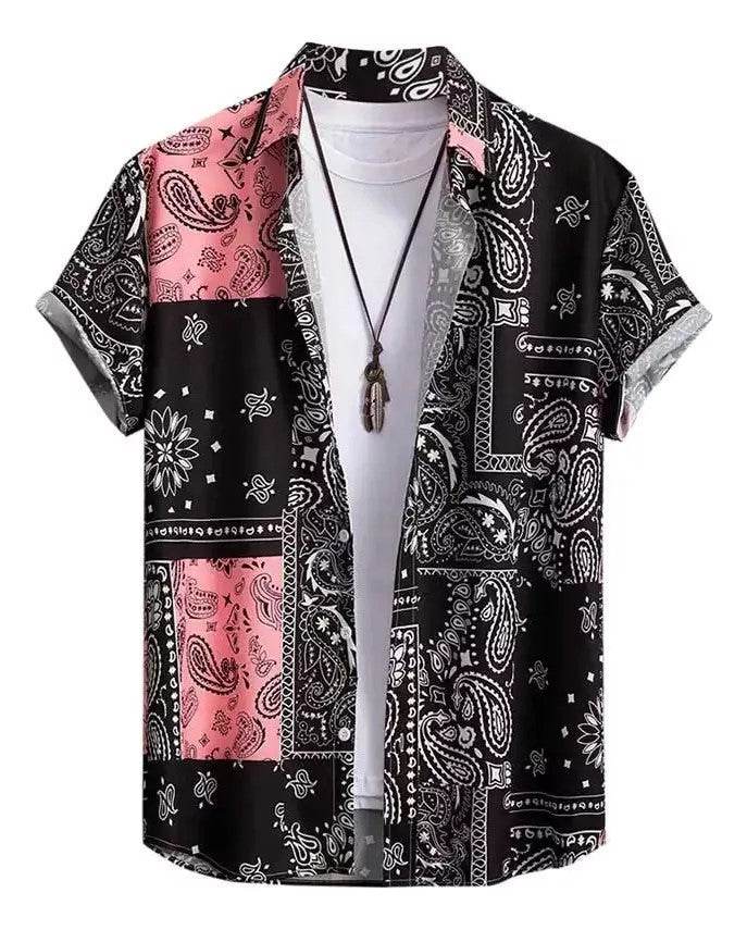 Casual Creative Hawaiian Shirt for Men - Striped, Short Sleeve Fashion - Buy Center US