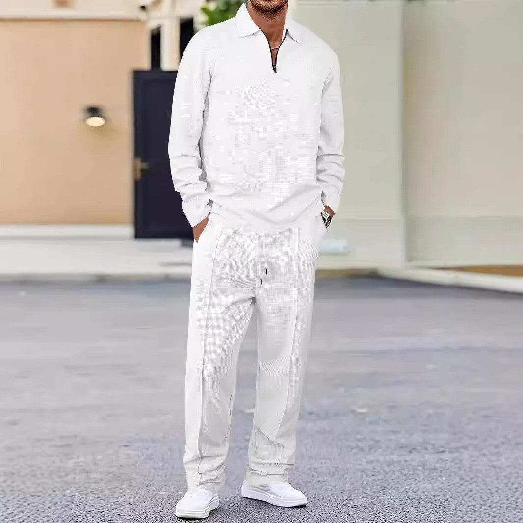 Buycenter Casual Suit - Long Sleeve Zipper Trousers in Various Colors - Buy Center US