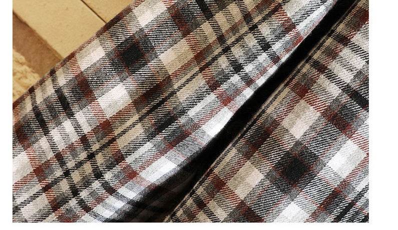 Buycenter Men's Checked Long-Sleeved Shirt - Stylish Japanese Fit & Design - Buy Center US