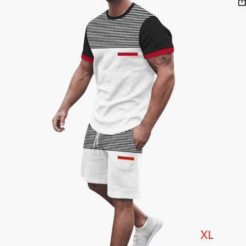 Men's Casual Printed T-Shirt & Shorts Set - Comfortable Sportswear - Buy Center US