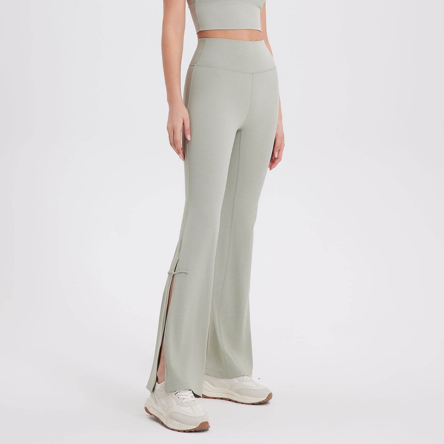 Peach High Waist Bell-Bottom Pants - Soft Moisture-Wicking Sportswear - Buy Center US