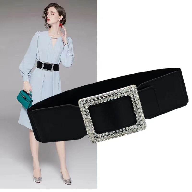 Decorative Wide Belt with Square Buckle - Retro Bohemian Style - Buy Center US