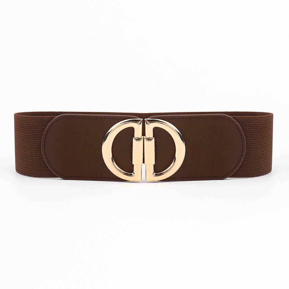 Stylish Women's Wide Belt with Elastic Buckles - Multiple Colors Available - Buy Center US