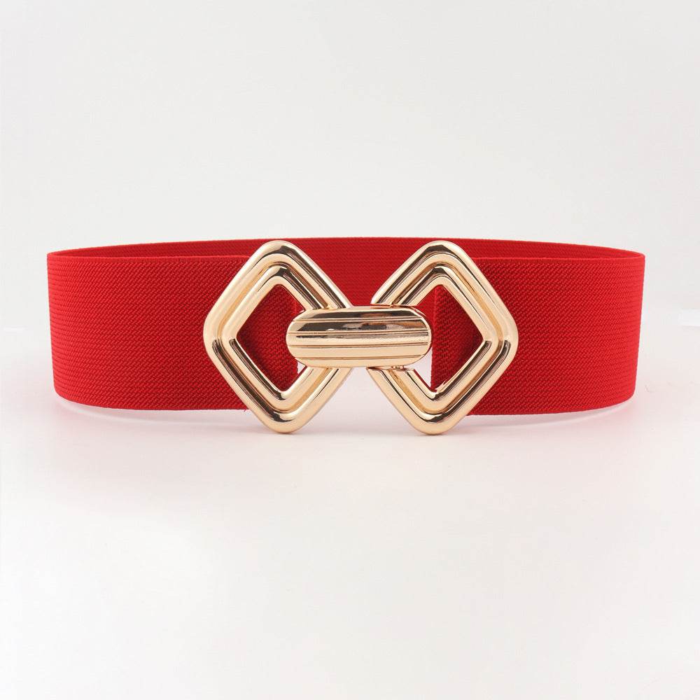 Stylish Wide Waist Elastic Belt for Women - Versatile PU Leather Design - Buy Center US