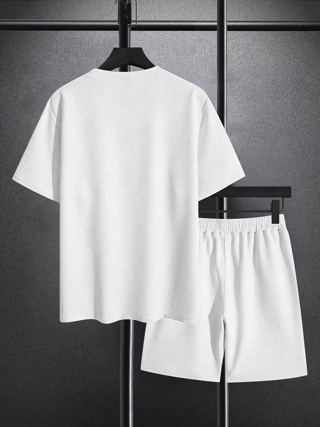 Men’s Vintage Two-Piece Set - Loose-Fit T-Shirt & Drawstring Shorts - Buy Center US