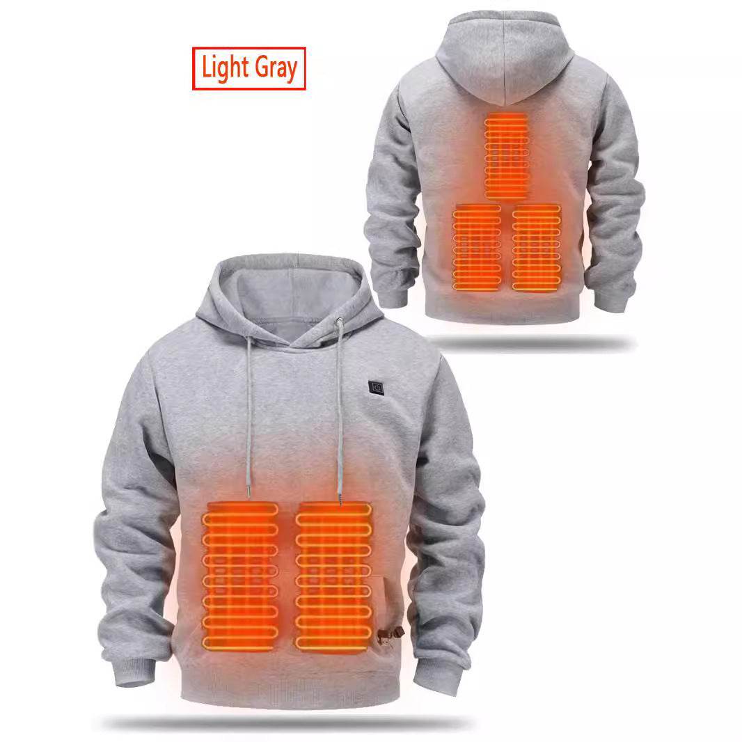 Buycenter Men's USB Heated Hoody - Warmth & Style in Black and Gray - Buy Center US