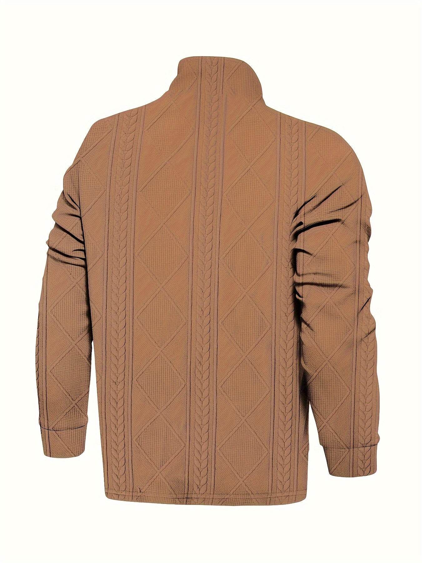Casual Men's Jacket and Pants Set - Comfortable V-Neck, Perfect for Fall - Buy Center US