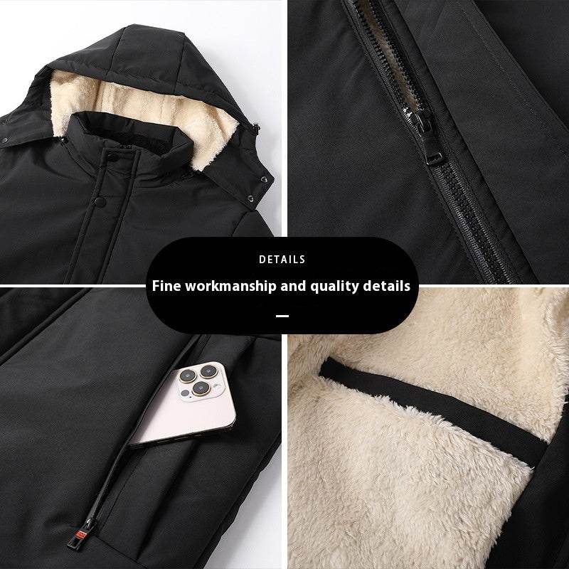 Buycenter Men's Winter Lambskin Jacket - Thickened & Warm Cotton Cardigan - Buy Center US