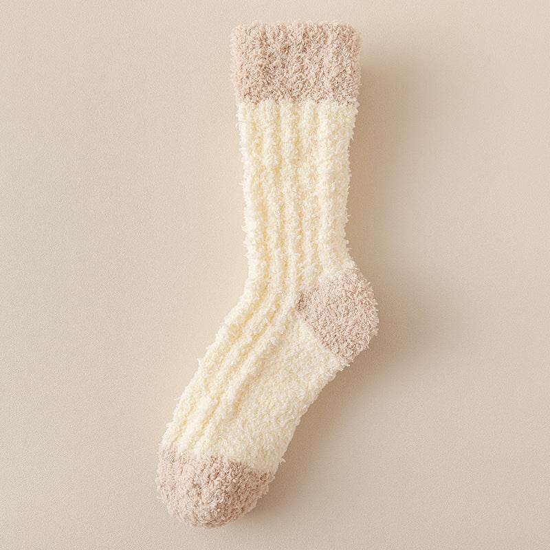 Women's Thickened Thermal Coral Fleece Socks - Cozy Middle Tube Designs - Buy Center US