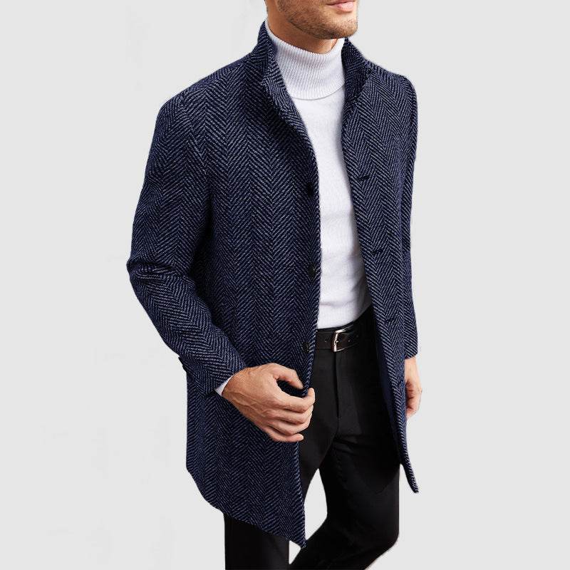 Buycenter Men's Woolen Coat - Stylish European & American Patterns - Buy Center US