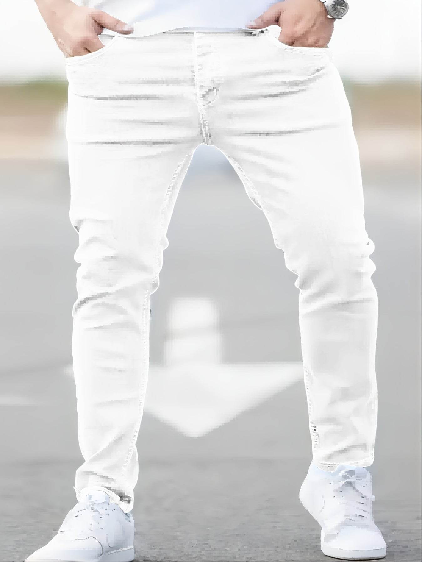 Gengyuan Shi Men's Premium Denim Jeans - Slim Fit Casual Style, All Seasons - Buy Center US
