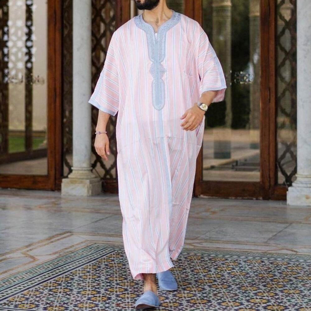 Buycenter Men’s Short Sleeve Rompers - Arab Ethnic Style for Autumn - Buy Center US