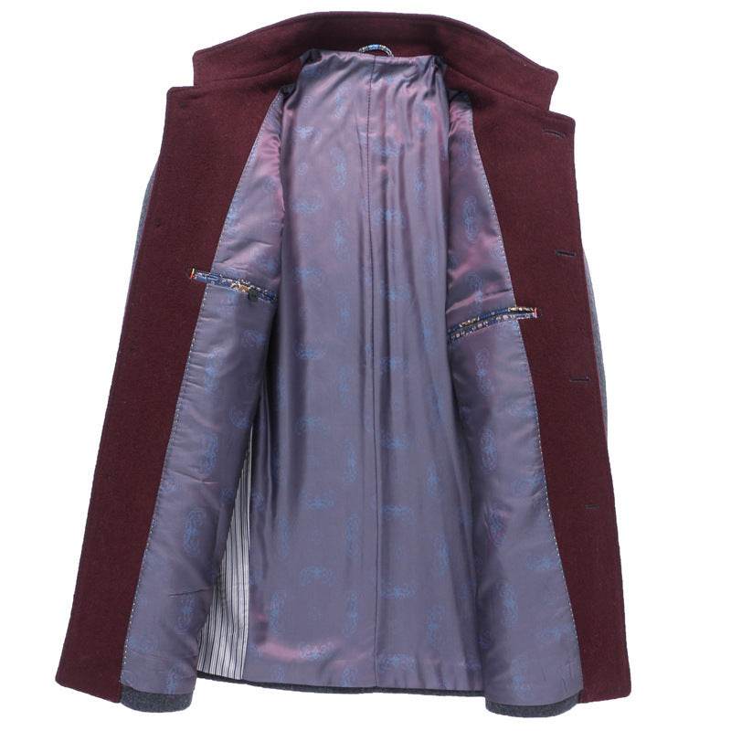 Buycenter Slim-Fit Woolen Coat - Autumn Winter Single-Breasted Trench - Buy Center US