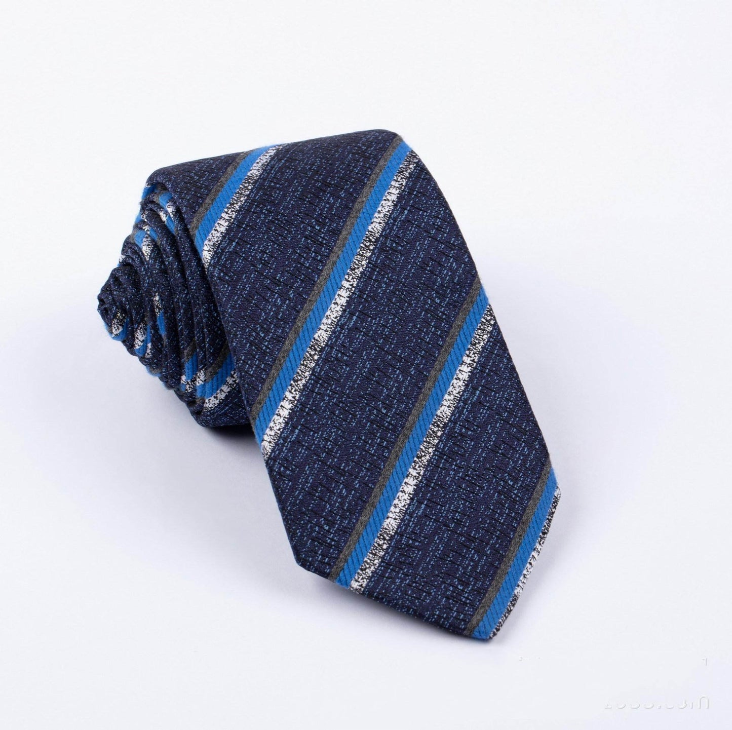 Buycenter Polyester Jacquard Tie - Stylish Stripes for Unisex Fashion - Buy Center US