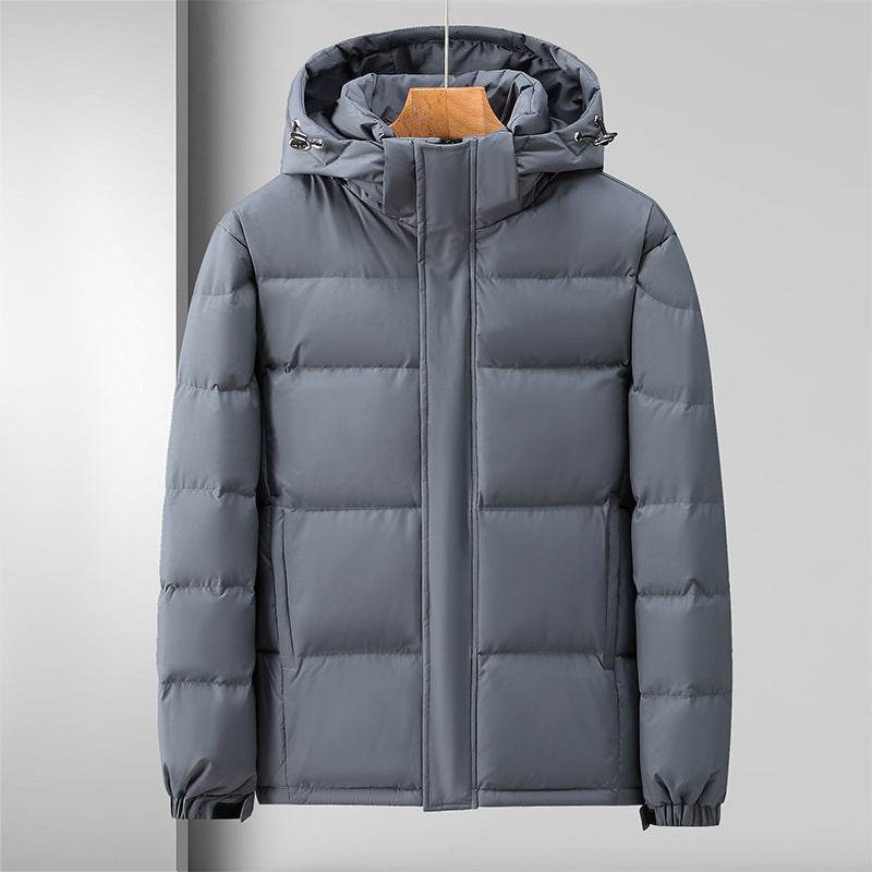 Buycenter Men's Winter Down Jacket - Hooded, Loose Fit, Polyester Fiber - Buy Center US