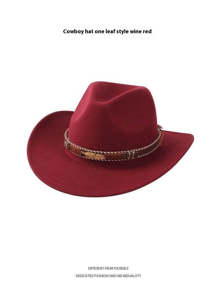 Woolen Cowboy Hat for Men & Women - Adjustable Ethnic Style Summer Accessory - Buy Center US