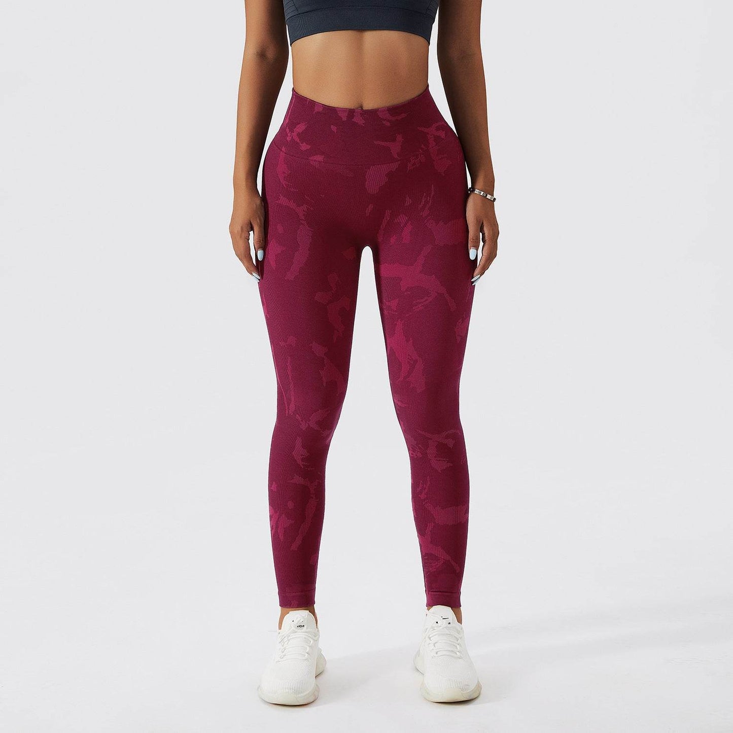 Women's Camouflage Peach Hip Raise Fitness Pants - Quick-Drying for All Sports - Buy Center US