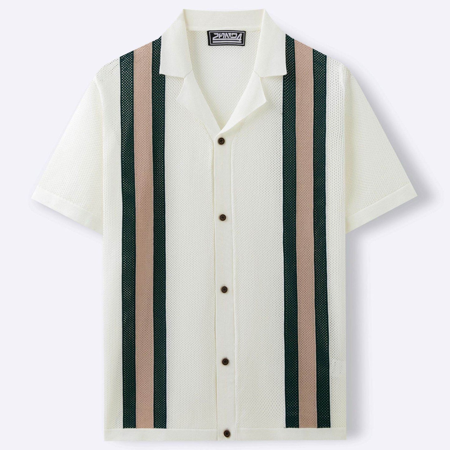 Men's Casual Cuban Collar Short Sleeve Knitted Cardigan - Summer Style - Buy Center US