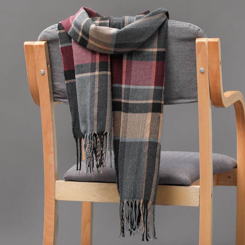 Buycenter British Plaid Cashmere Tassel Scarf for Couples & Kids - Buy Center US