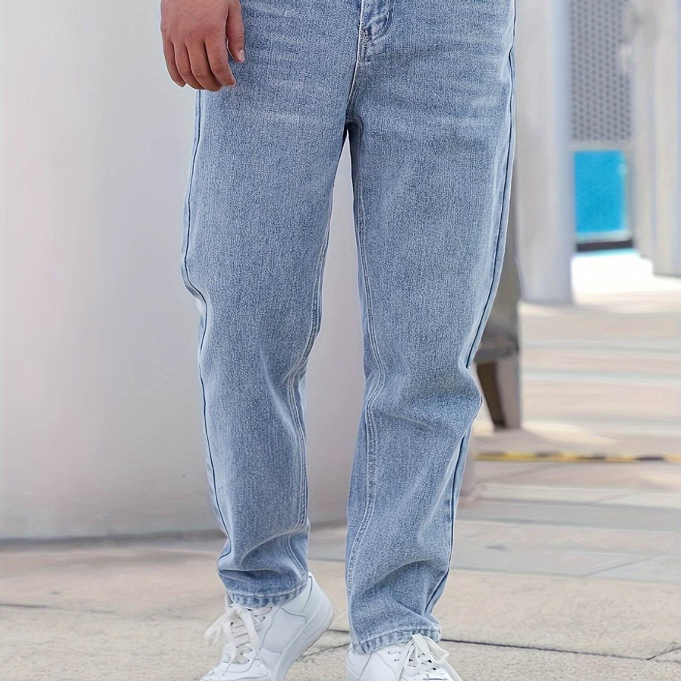 Classic Fit Cotton Blend Denim Jeans - Casual Street Style for Men - Buy Center US