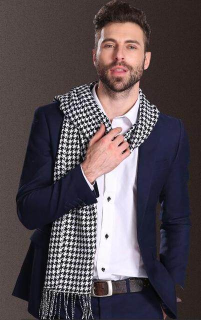 Buycenter Men's Winter Shawl Scarf - Warm Tartan Style for Spring & Autumn - Buy Center US