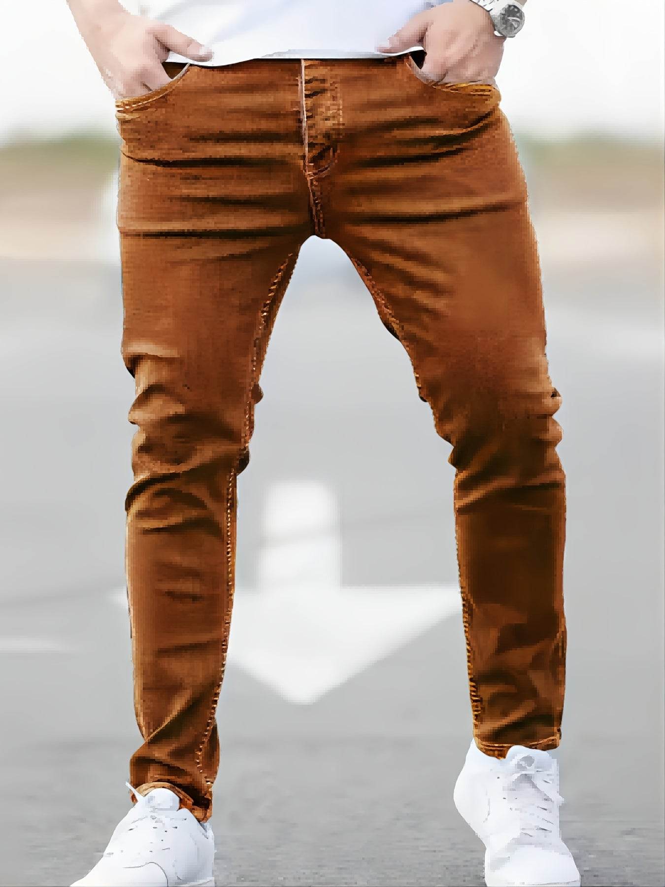 Gengyuan Shi Men's Premium Denim Jeans - Slim Fit Casual Style, All Seasons - Buy Center US
