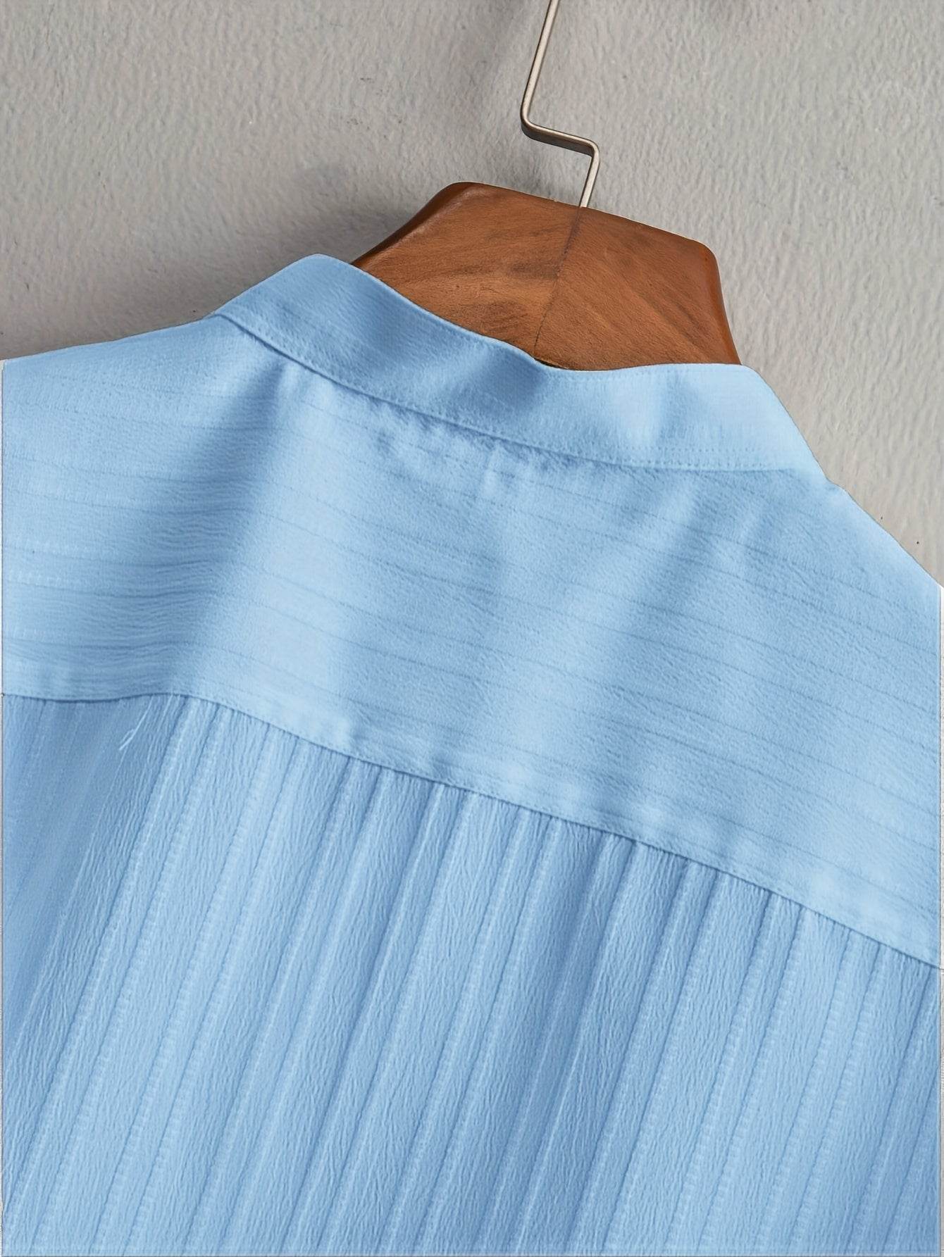 Men's Casual Striped Short Sleeve Shirt & Drawstring Pants Set - Summer Style - Buy Center US