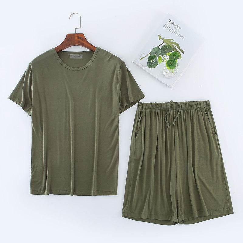 Buycenter Men's Modal T-shirt Set - Comfortable Short Sleeve Home Suit - Buy Center US