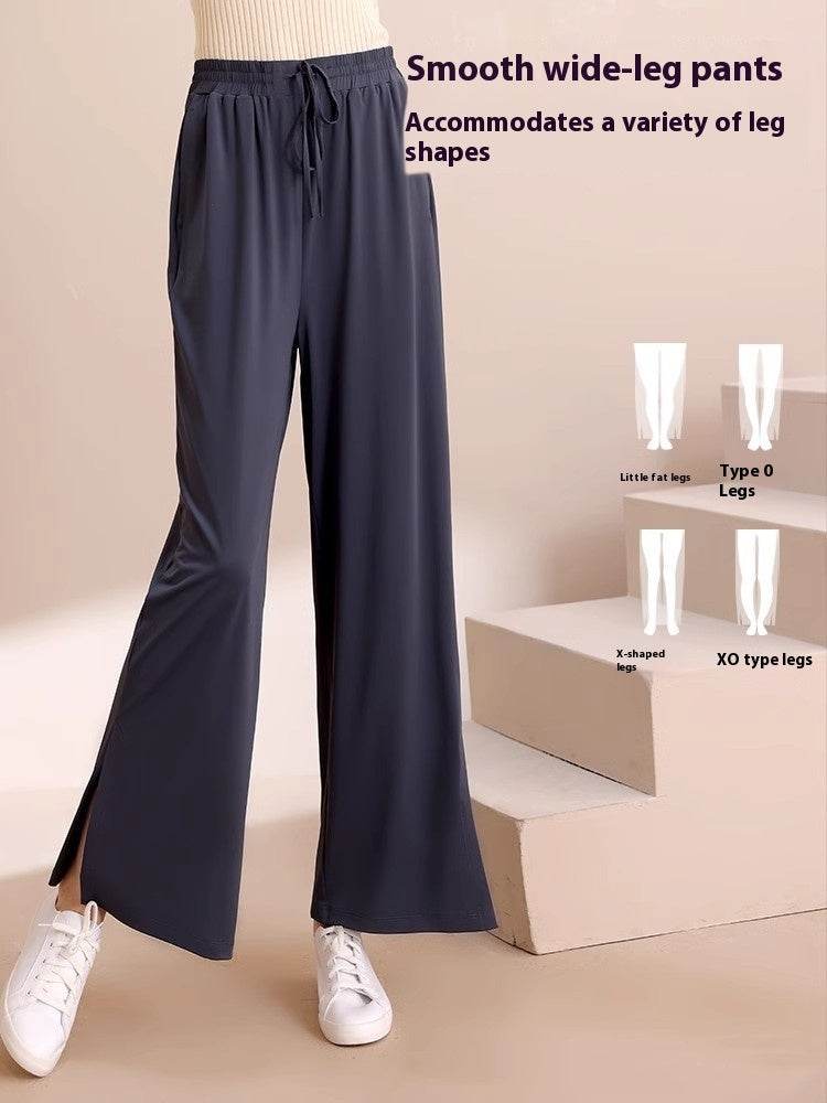 Stylish High-Waist Baggy Pants - Sports Drape Straight Leg for Comfort - Buy Center US