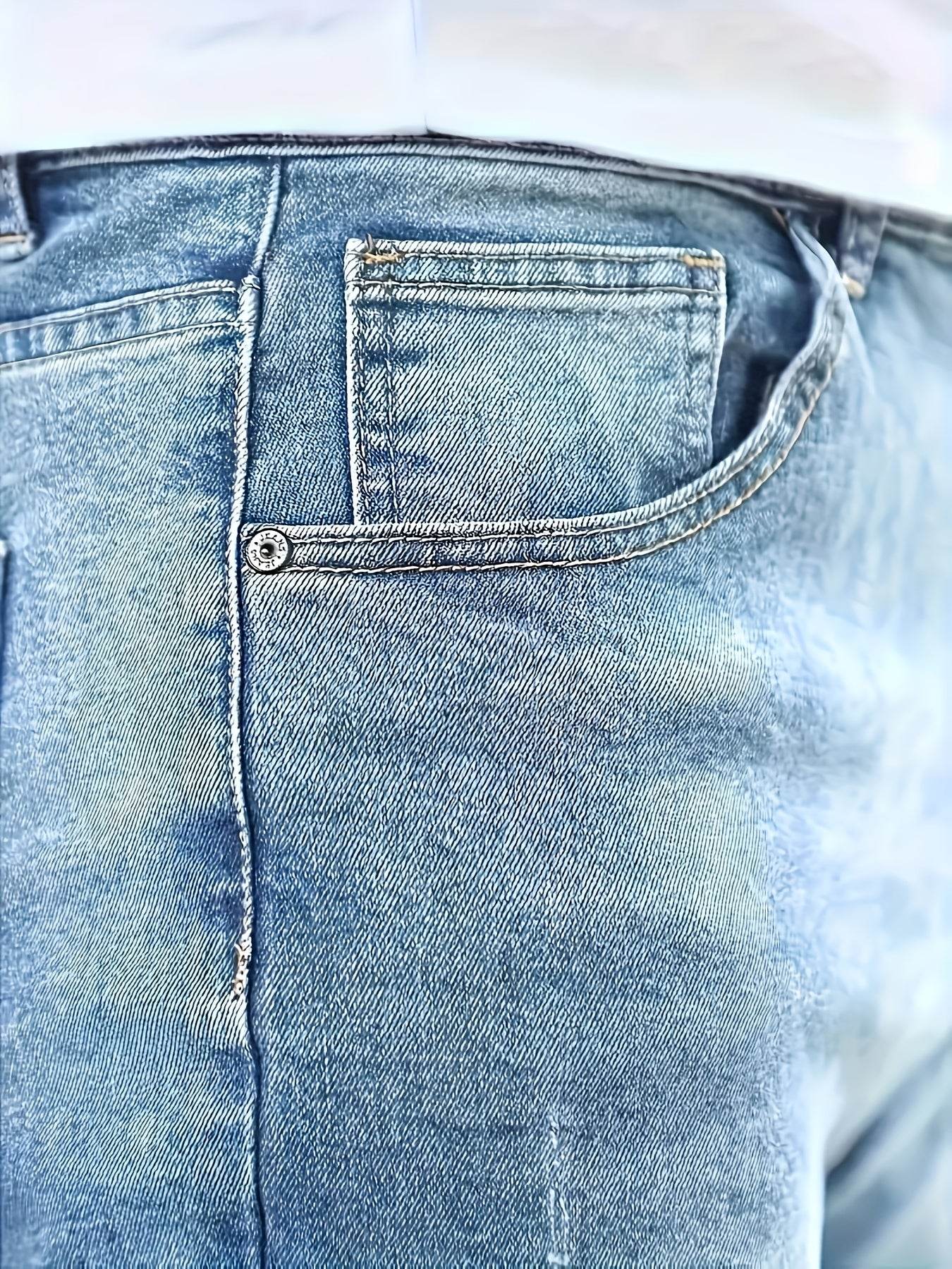 Men's Slim Fit Stretch Denim Jeans - Comfortable & Durable All-Season Wear - Buy Center US