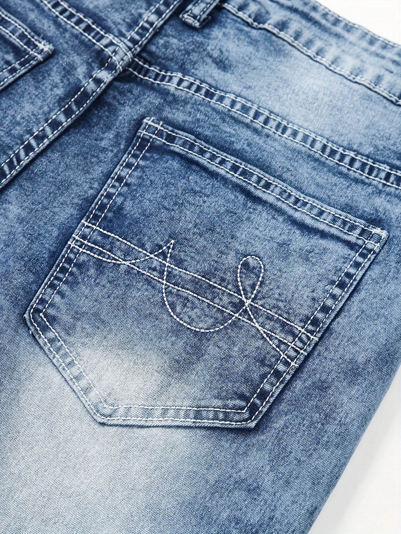 Men's Slim Fit Stretch Jeans - Chic Distressed Street Style Denim - Buy Center US