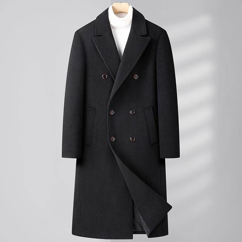 Buycenter Autumn Woolen Coat - Overknee, Double Breasted & Stylish - Buy Center US