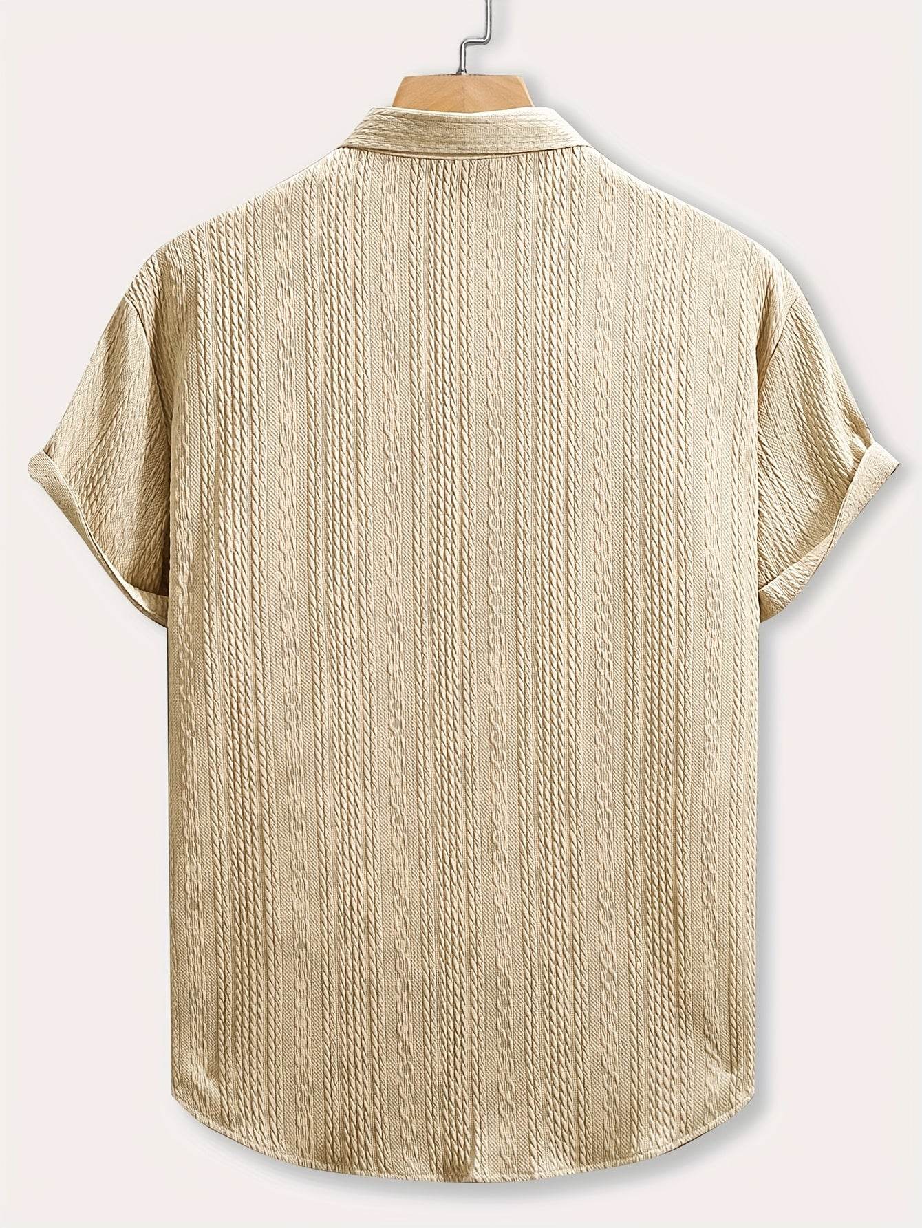 Men's Geometric Pattern Casual Shirt - Short Sleeve Lapel Collar Fit - Buy Center US