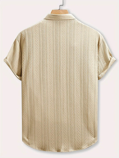 Men's Geometric Pattern Casual Shirt - Short Sleeve Lapel Collar Fit - Buy Center US