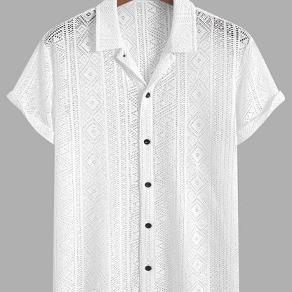 Men’s Casual Knit Open Sweater - Lightweight Lapel Summer Shirt - Buy Center US