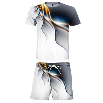 Men's Casual Printed T-Shirt & Shorts Set - Comfortable Sportswear - Buy Center US