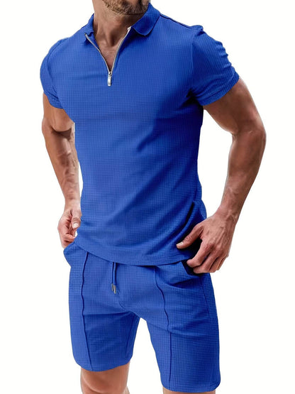 Men's Summer 2-Piece Set - Striped Casual T-Shirt & Shorts Outfit - Buy Center US