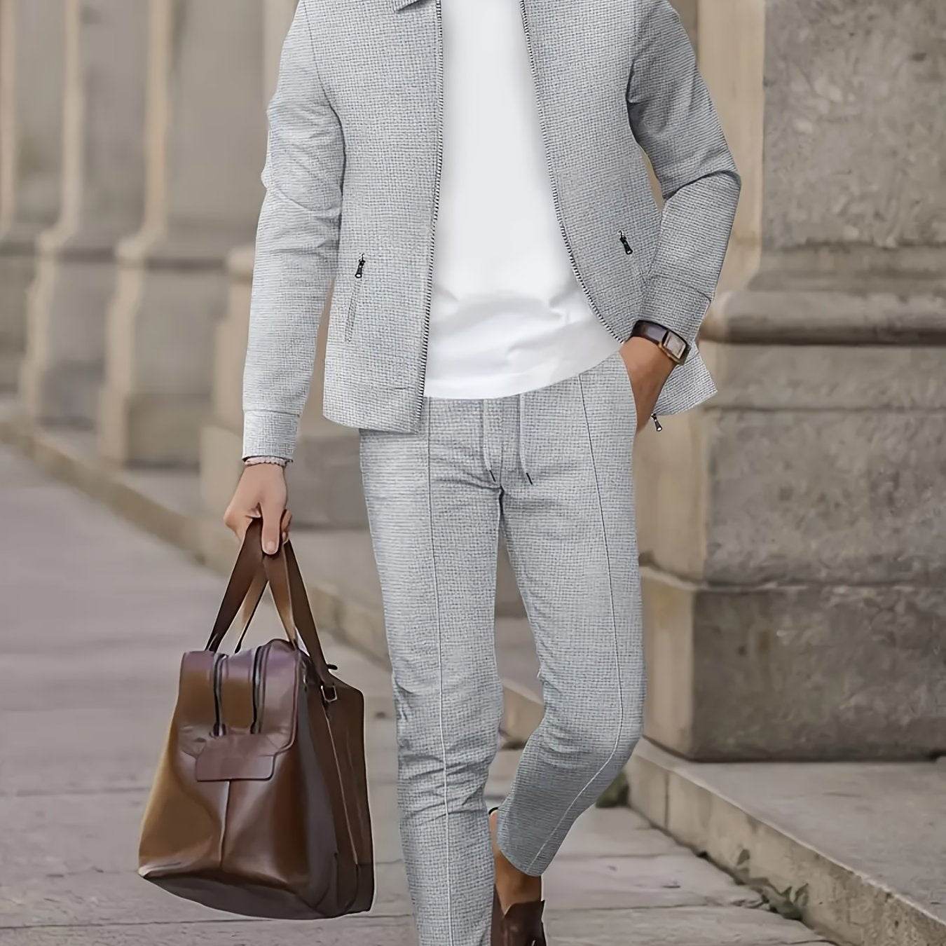 Men's Lightweight Waffle Long Sleeve & Pants Set - Breathable Outdoor Attire - Buy Center US