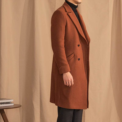 Buycenter Double-Breasted Mid-Length Wool Overcoat - Stylish & Warm - Buy Center US