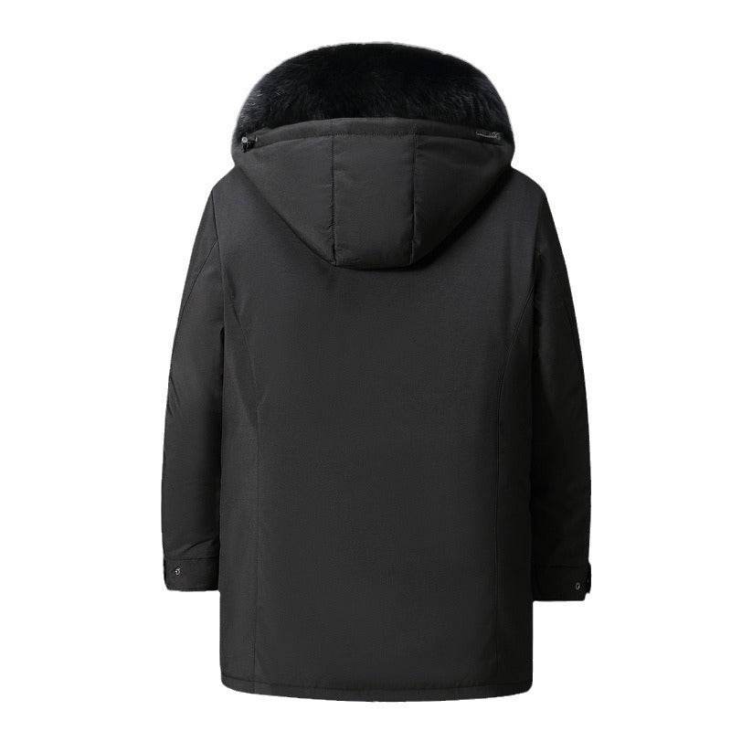 Buycenter Men's Down Jacket - Mid-Length, Thick & Stylish for Daily Wear - Buy Center US