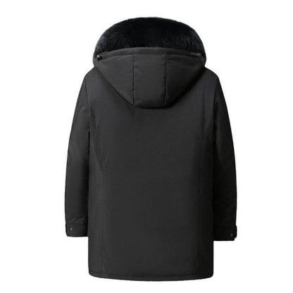 Buycenter Men's Down Jacket - Mid-Length, Thick & Stylish for Daily Wear - Buy Center US