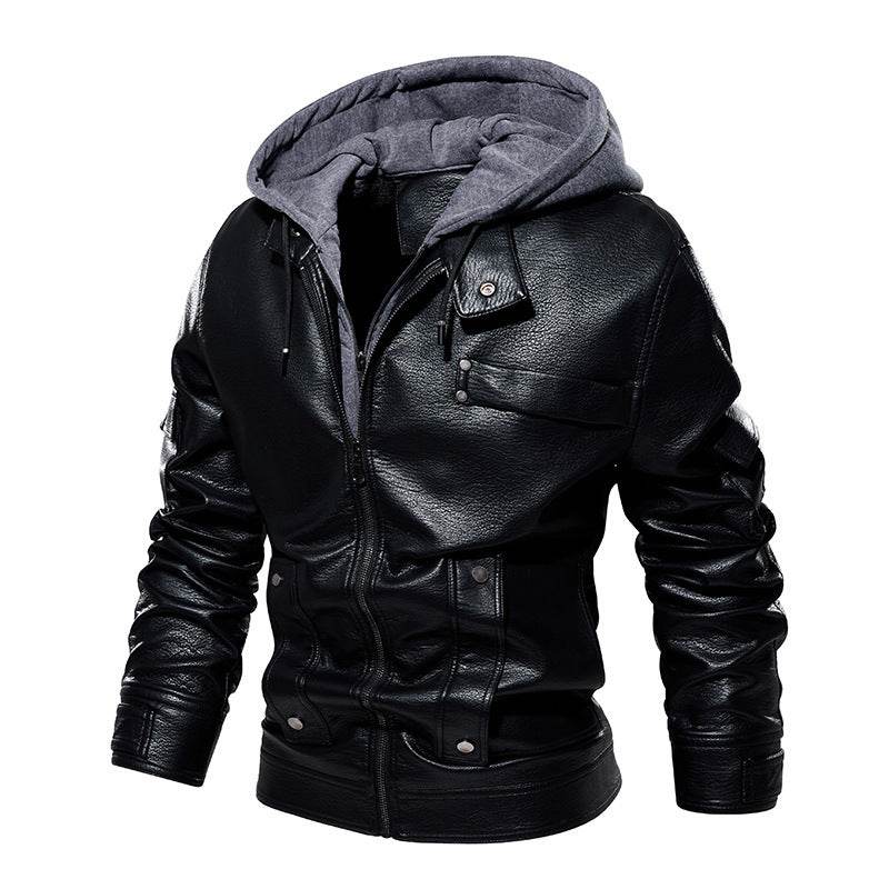 Buycenter Men's Leather Coat - Fashionable Warm Jacket for Winter - Buy Center US