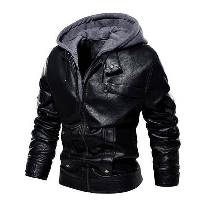 Buycenter Men's Leather Coat - Fashionable Warm Jacket for Winter - Buy Center US