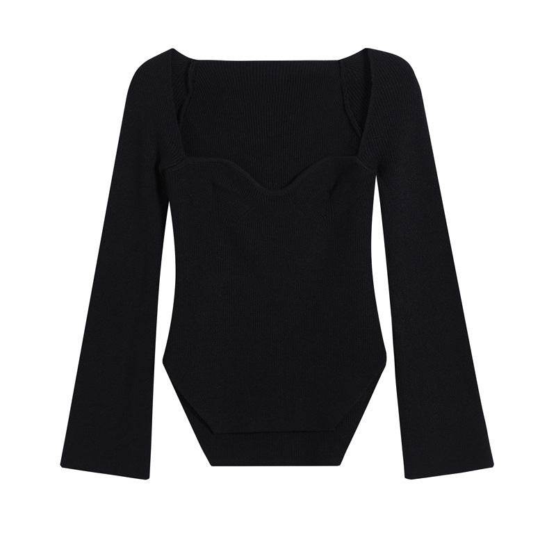 Women's Long Sleeve Off-Neck Pullover Sweater - Stylish & Cozy Top - Buy Center US