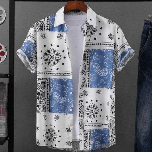 Casual Creative Hawaiian Shirt for Men - Striped, Short Sleeve Fashion - Buy Center US